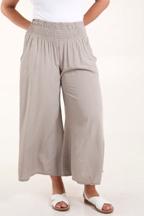 Pinstripe Wide Leg Trousers