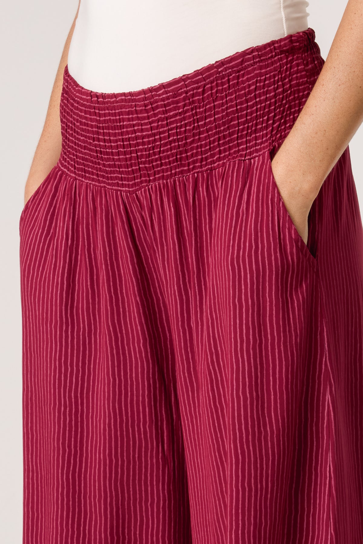Pinstripe Wide Leg Trousers