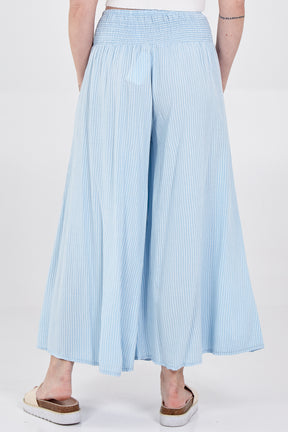 Pinstripe Wide Leg Trousers