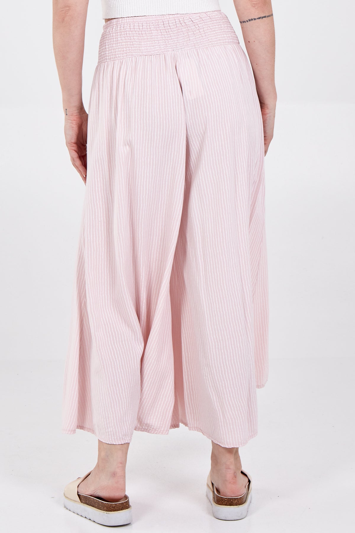 Pinstripe Wide Leg Trousers