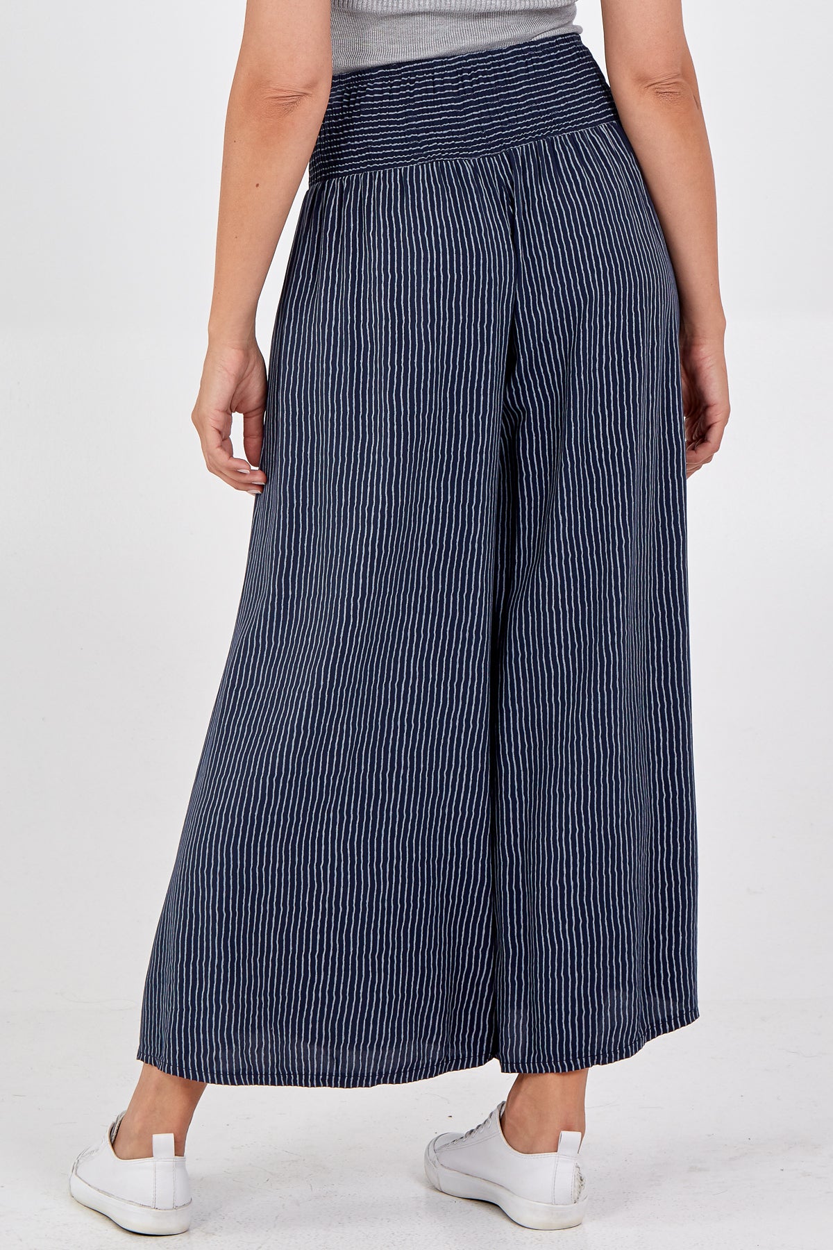 Pinstripe Wide Leg Trousers