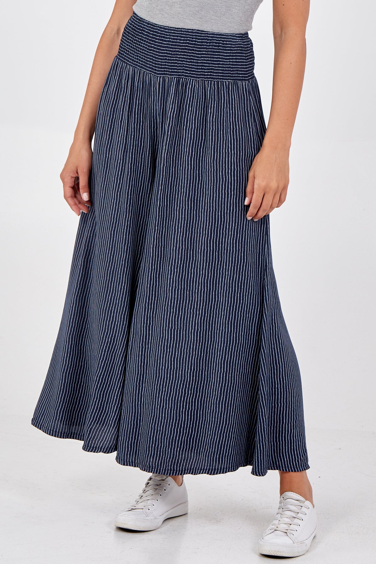 Pinstripe Wide Leg Trousers