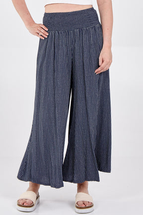 Pinstripe Wide Leg Trousers