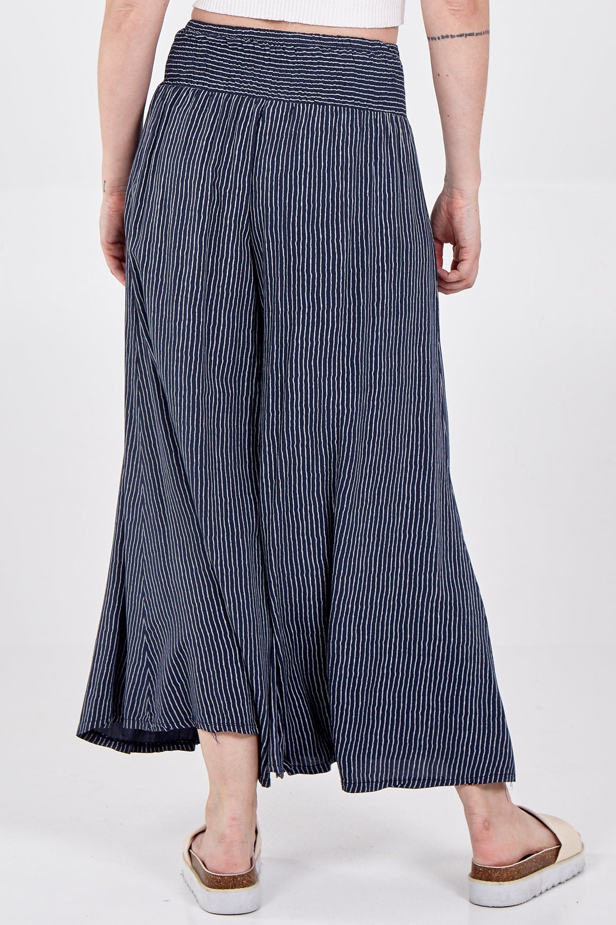 Pinstripe Wide Leg Trousers