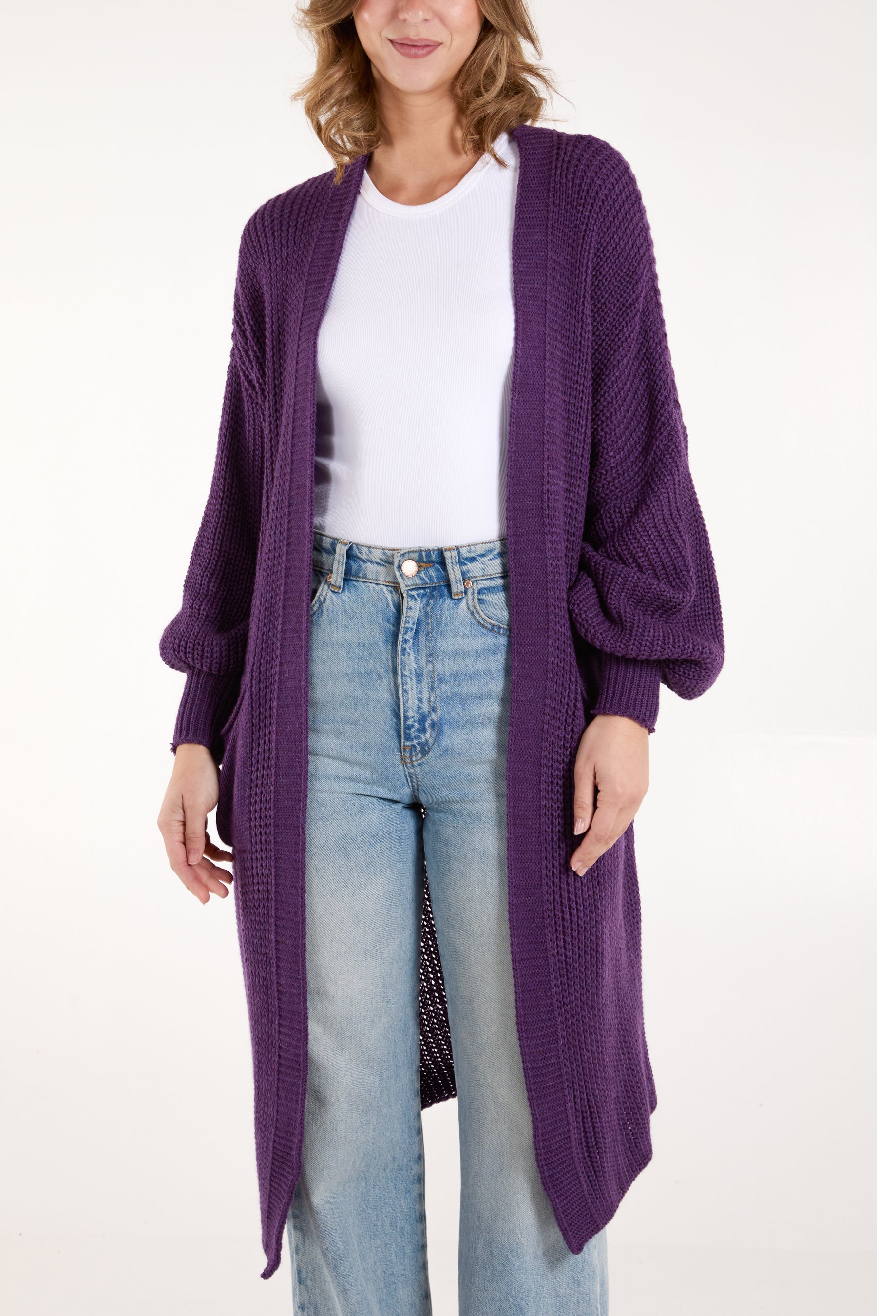 Edge To Edge Knitted Long Cardigan