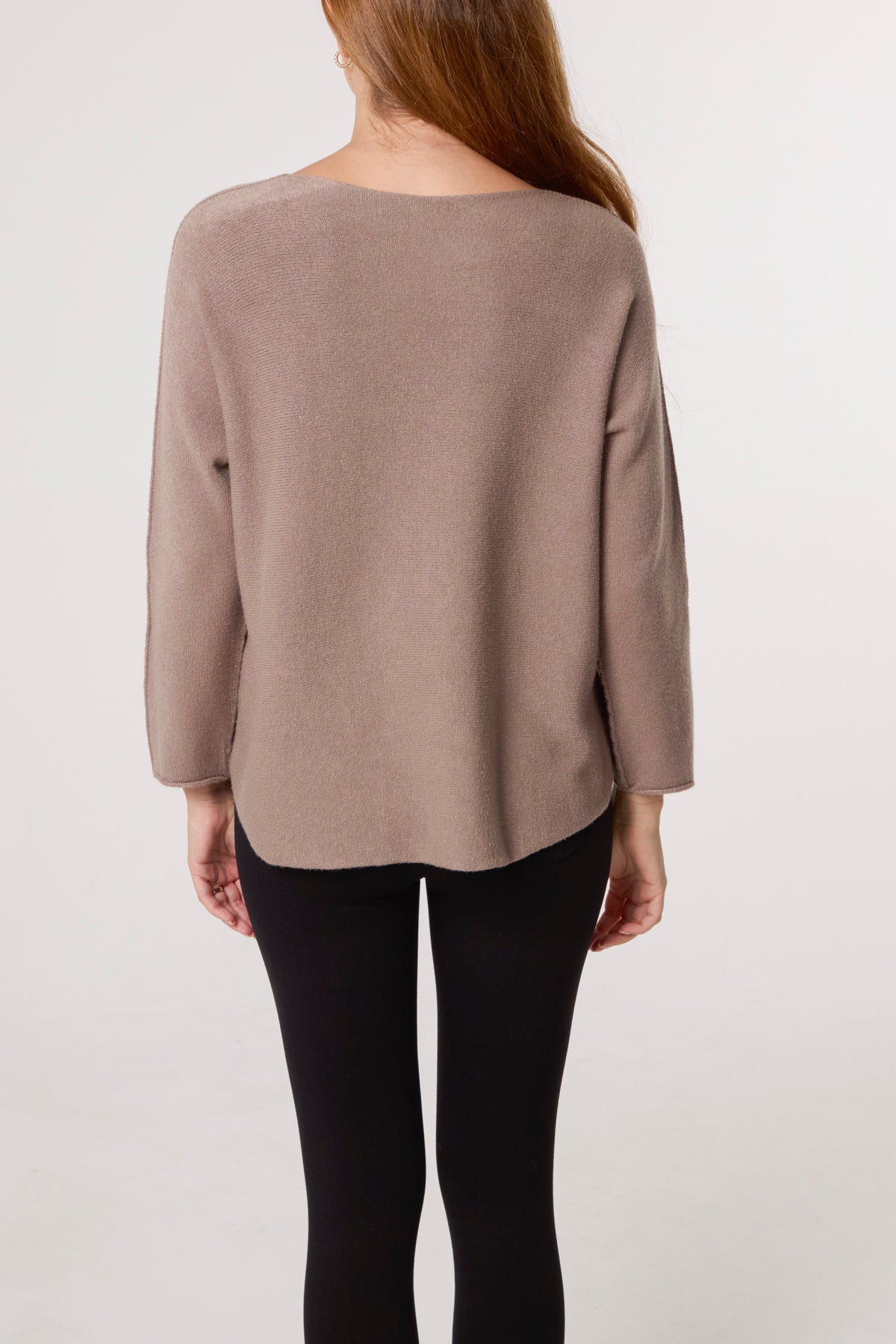 V Neck Jumper With Raw Edge