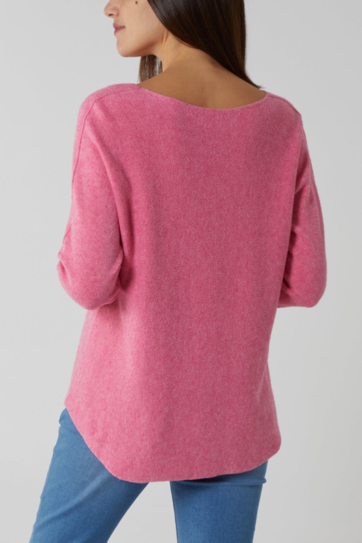 V Neck Jumper With Raw Edge