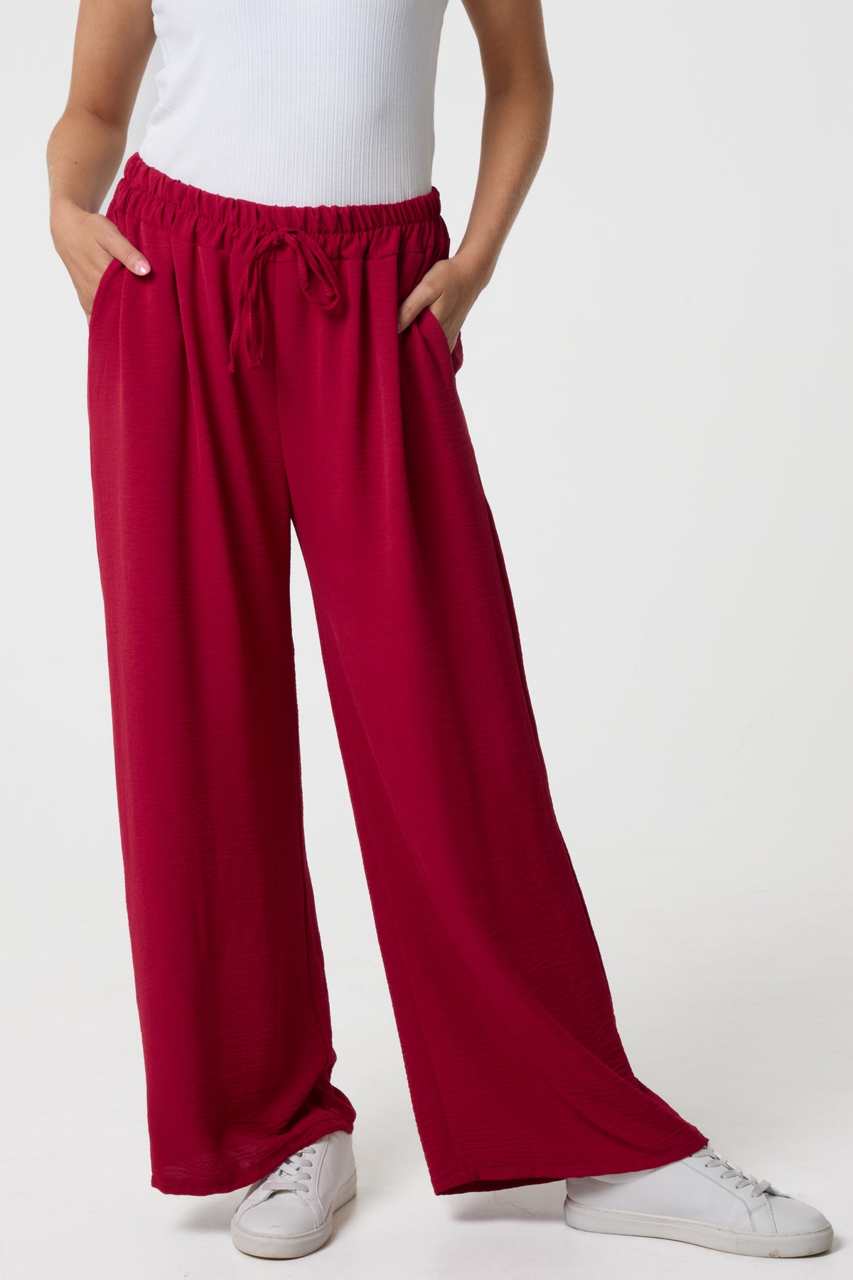 Drawstring Viscose Crepe Trouser