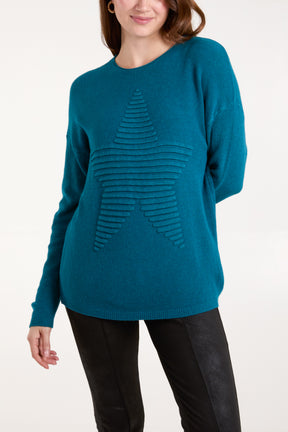 Ribbed Star Jumper