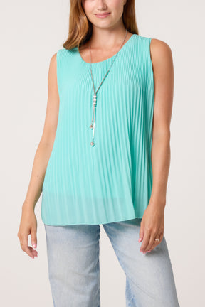 Pleated Necklace Vest