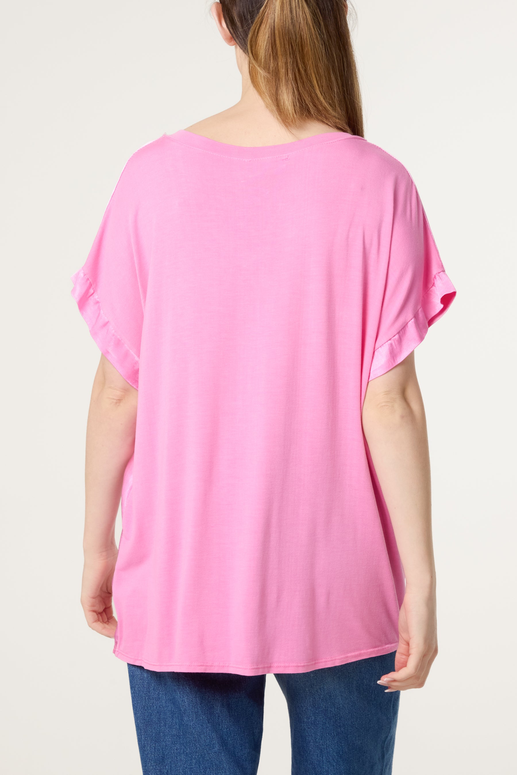 V-Neck Satin Feel T-Shirt
