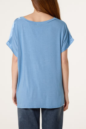 V-Neck Satin Feel T-Shirt