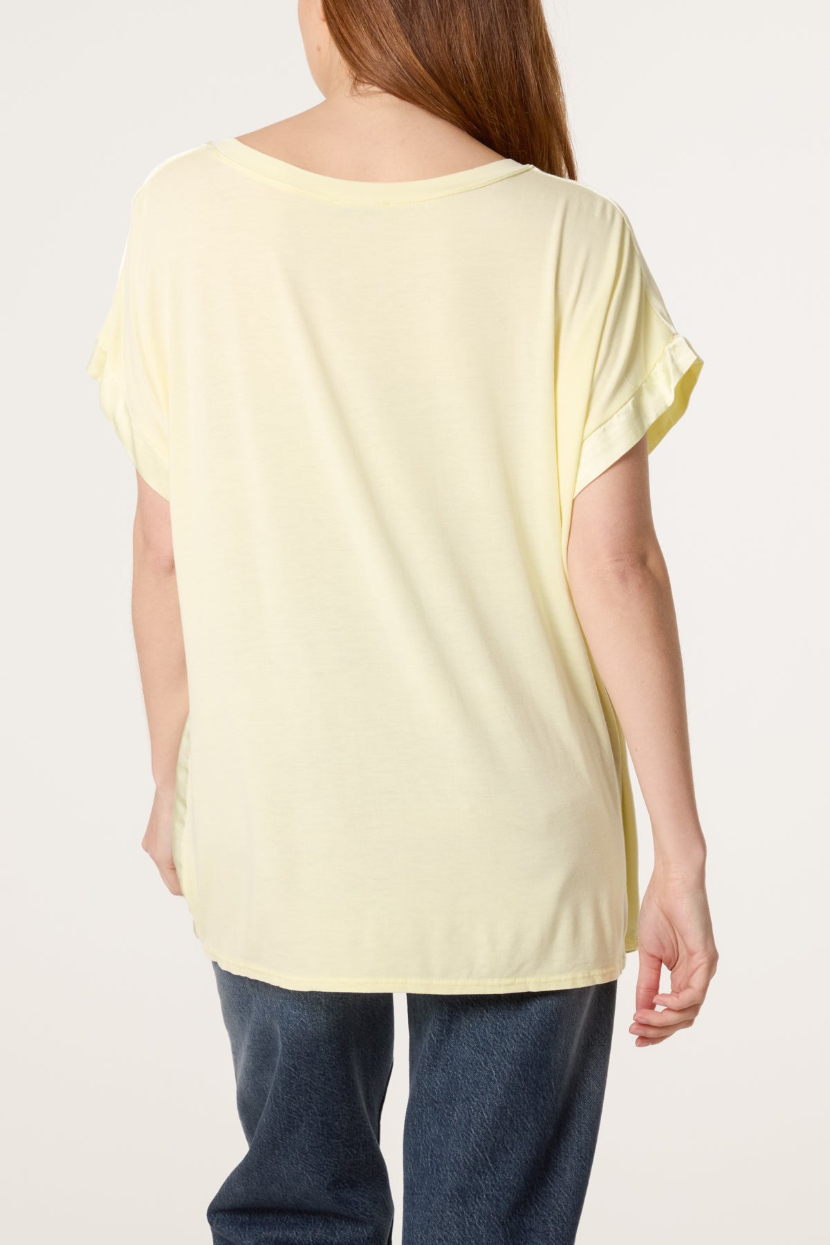 V-Neck Satin Feel T-Shirt