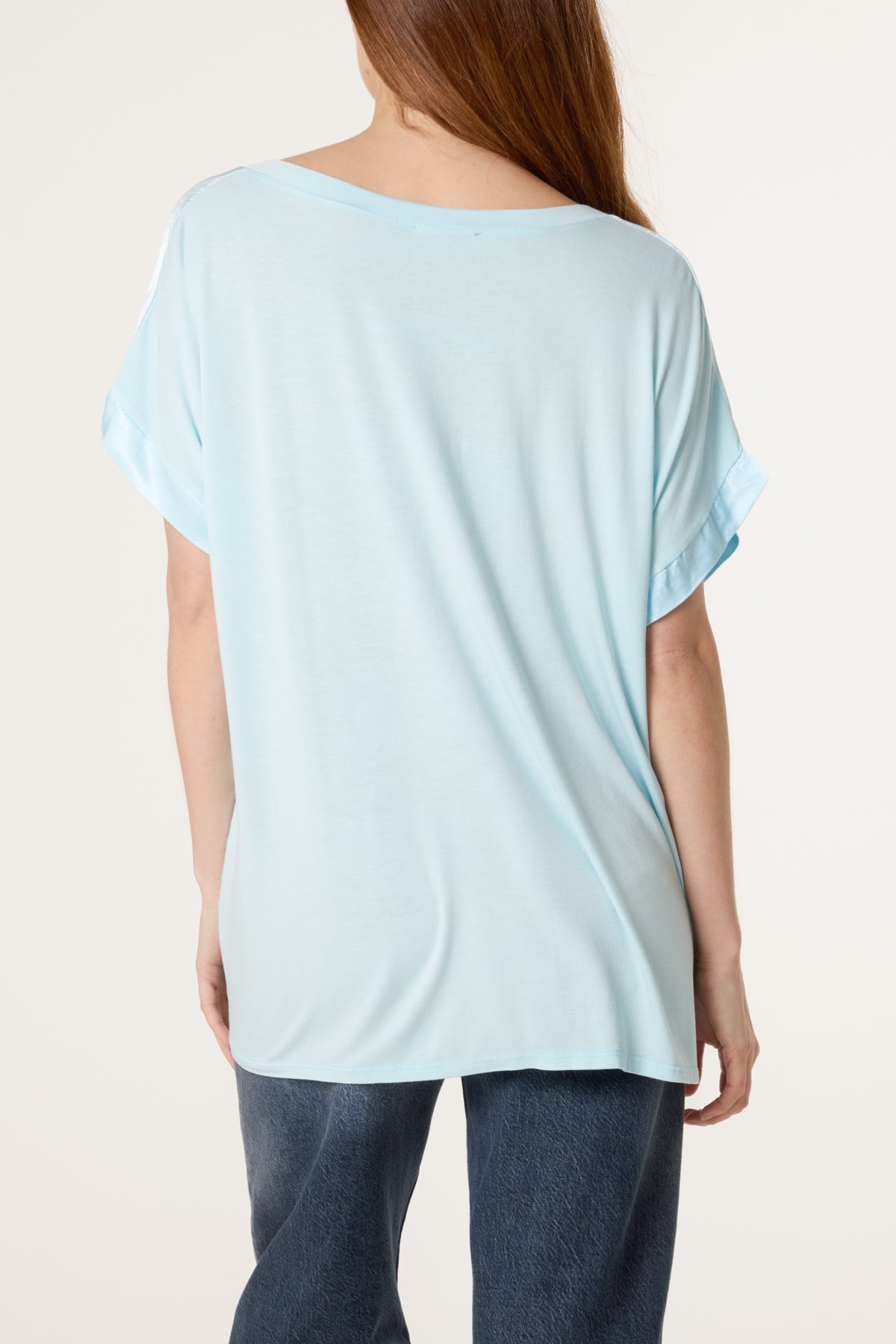 V-Neck Satin Feel T-Shirt