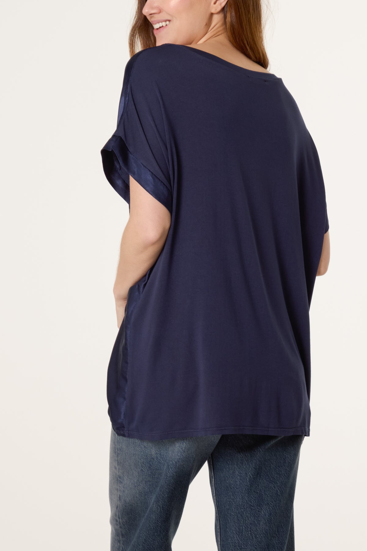 V-Neck Satin Feel T-Shirt