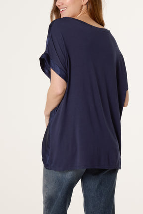 V-Neck Satin Feel T-Shirt