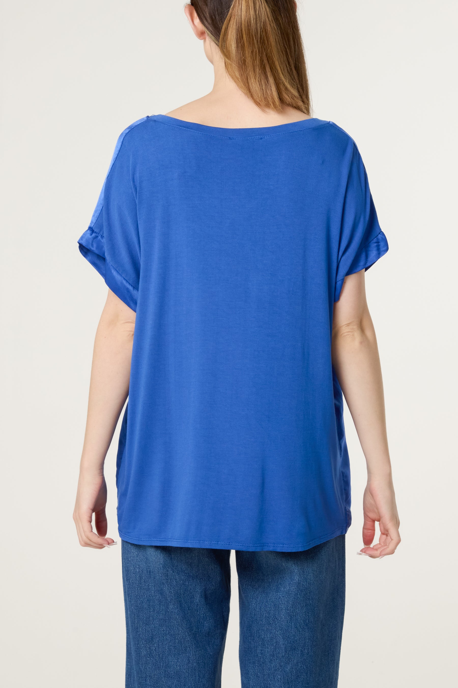 V-Neck Satin Feel T-Shirt