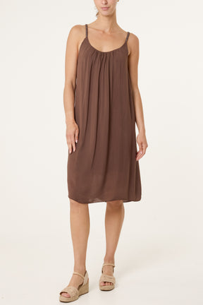 Plaited Strap Cami Shift Dress