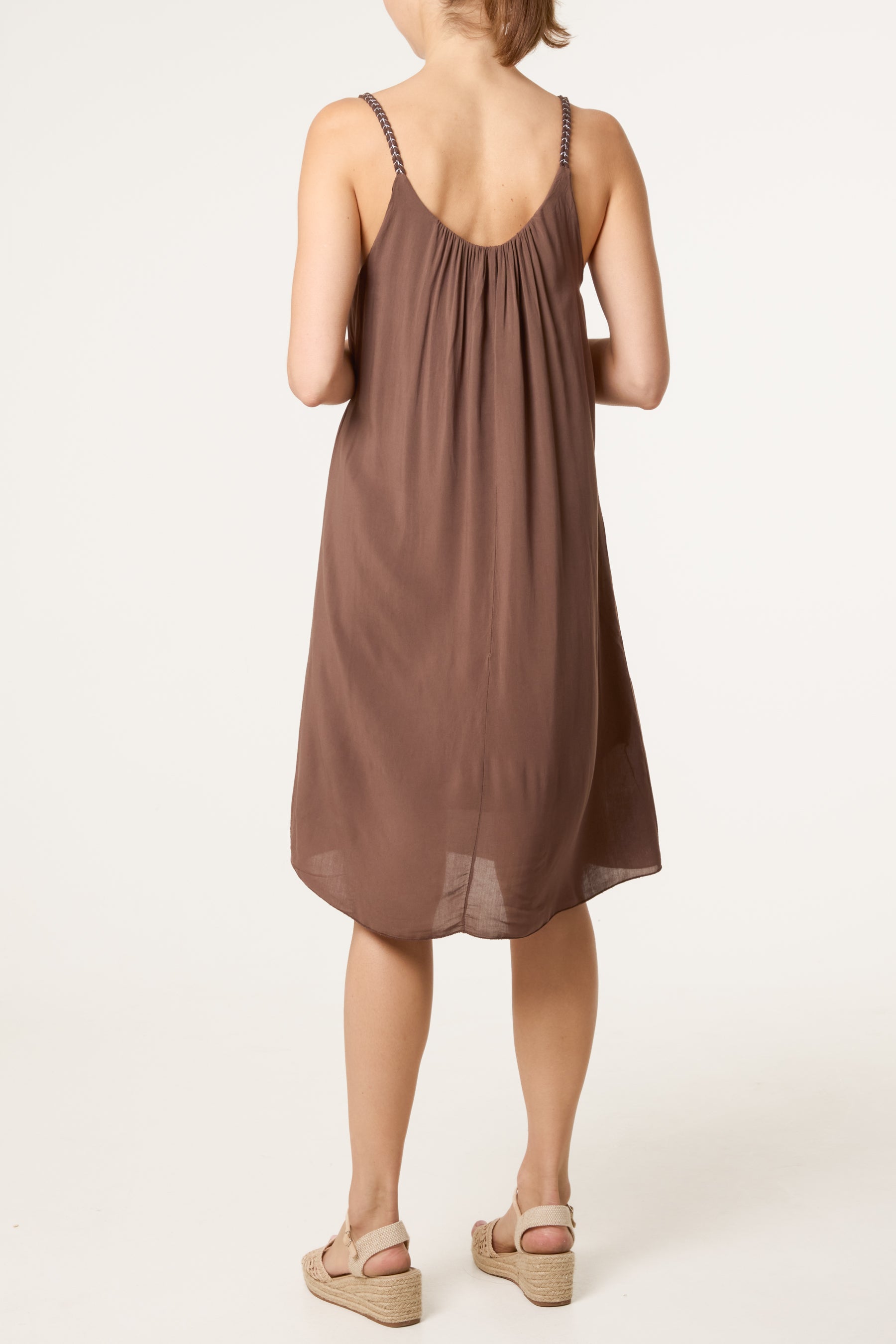 Plaited Strap Cami Shift Dress
