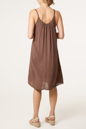 Plaited Strap Cami Shift Dress