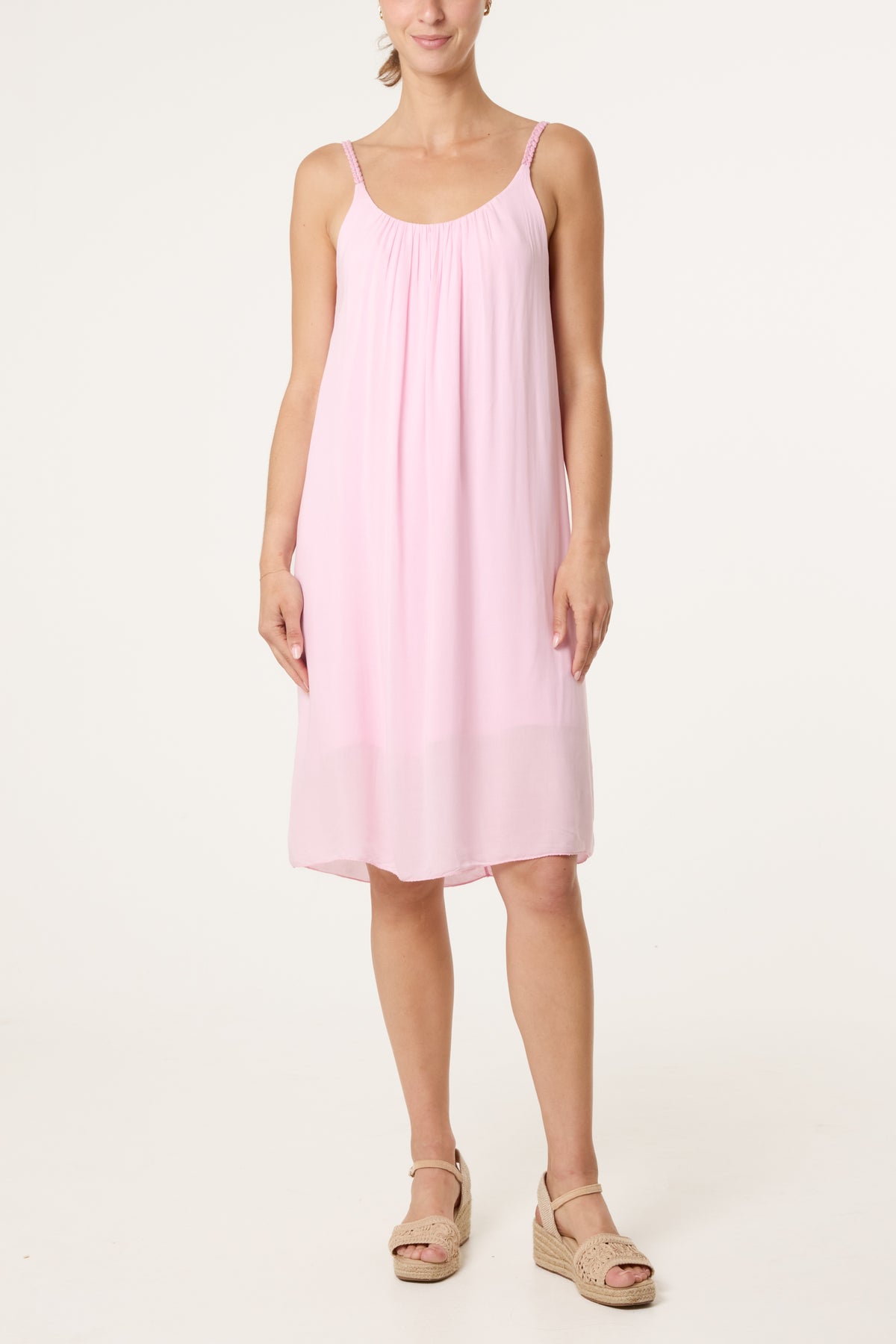 Plaited Strap Cami Shift Dress