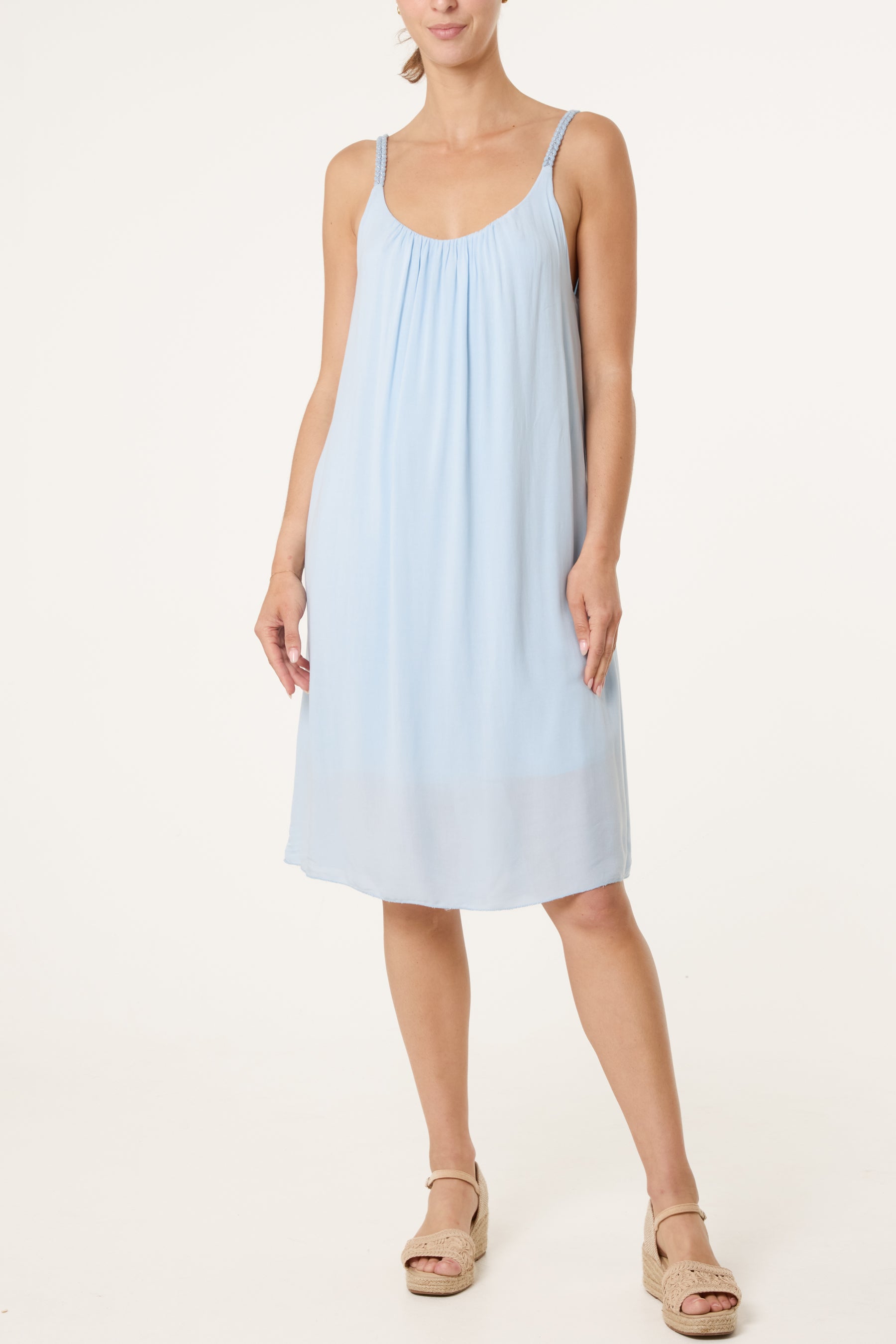Plaited Strap Cami Shift Dress