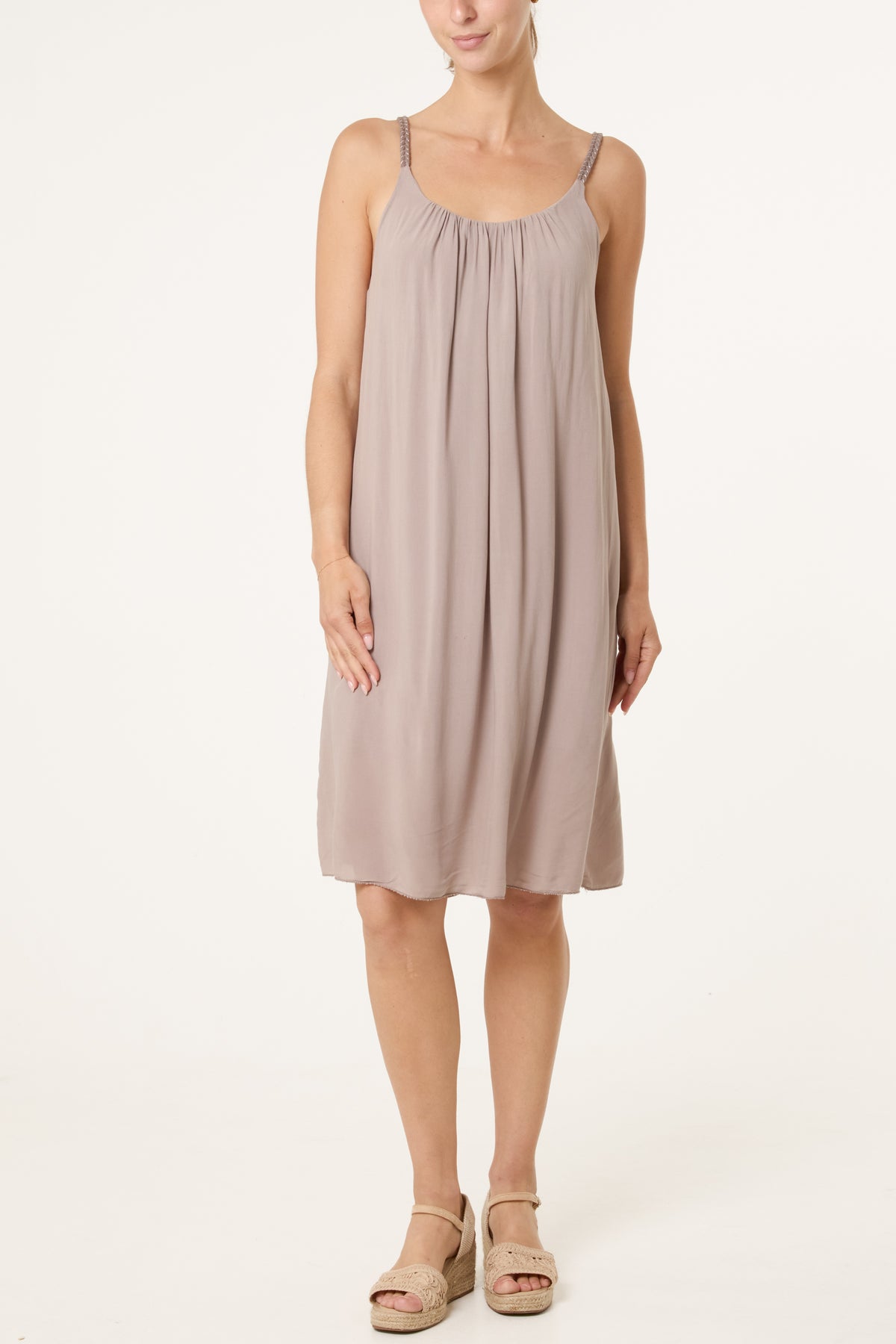 Plaited Strap Cami Shift Dress