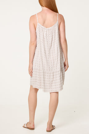 Cami Strap Mosaic Tiered Dress