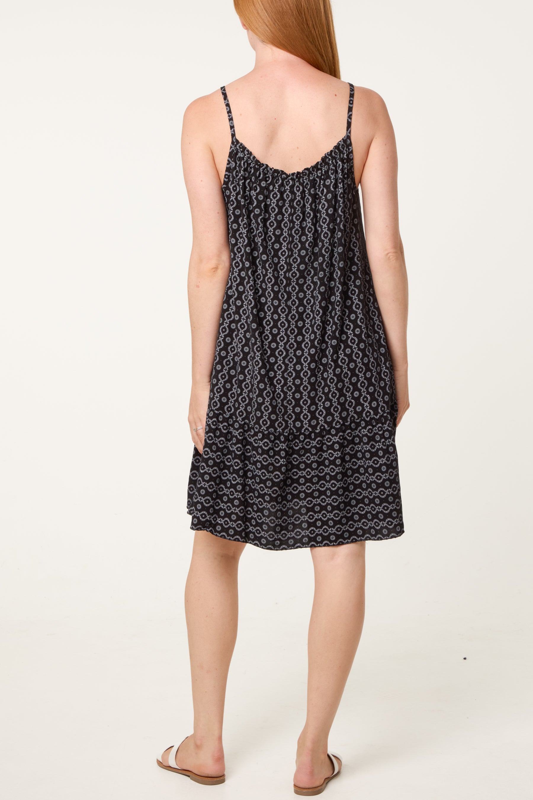 Cami Strap Mosaic Tiered Dress