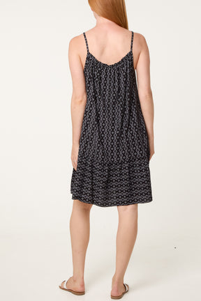 Cami Strap Mosaic Tiered Dress