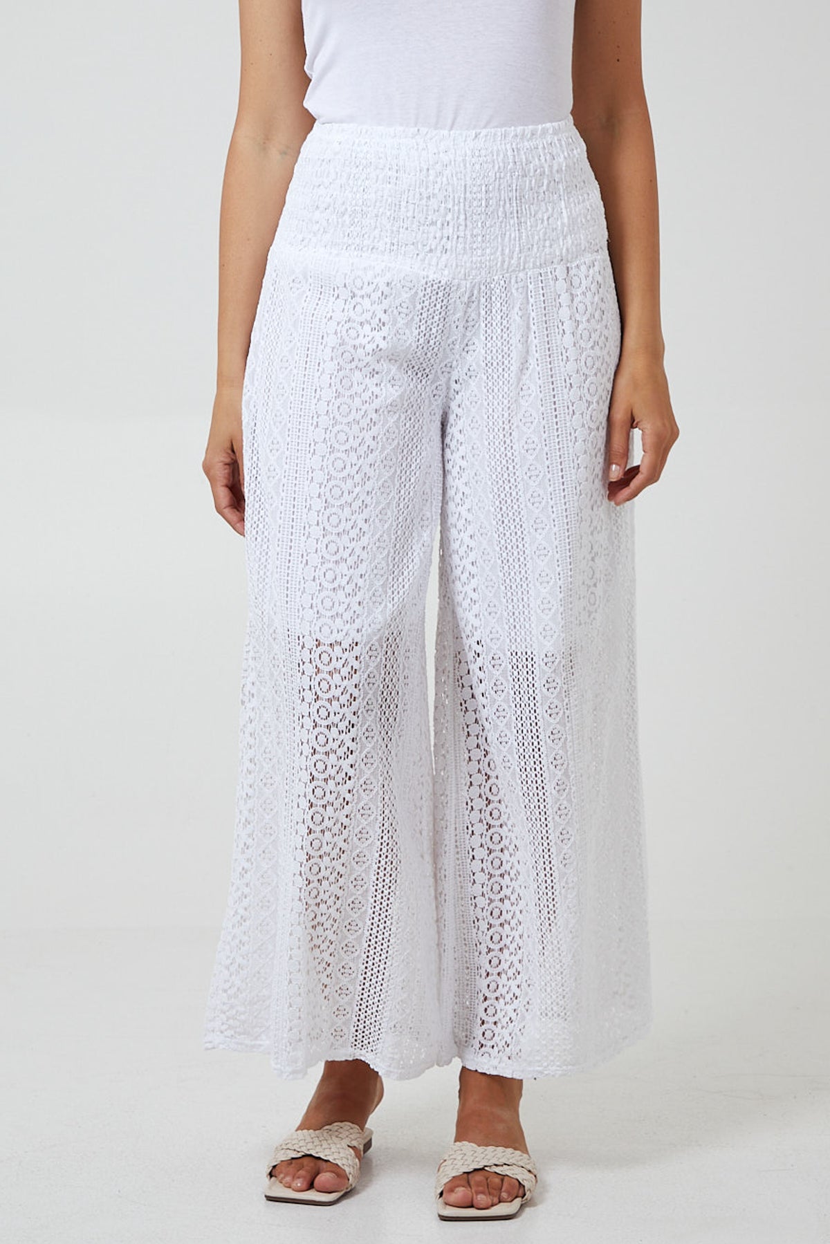 Crochet Shirred Waist Culottes