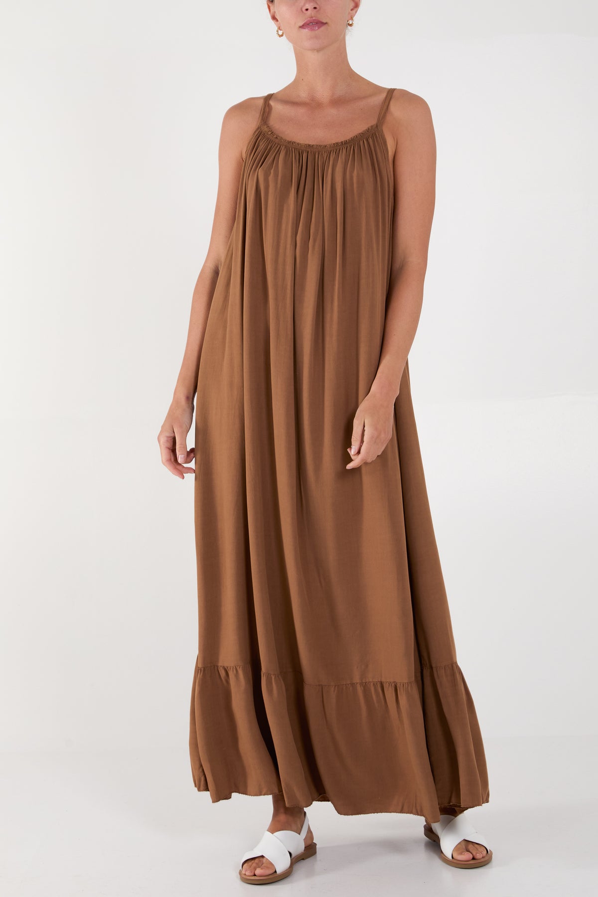 Cami Strap Relaxed Tiered Maxi Dress