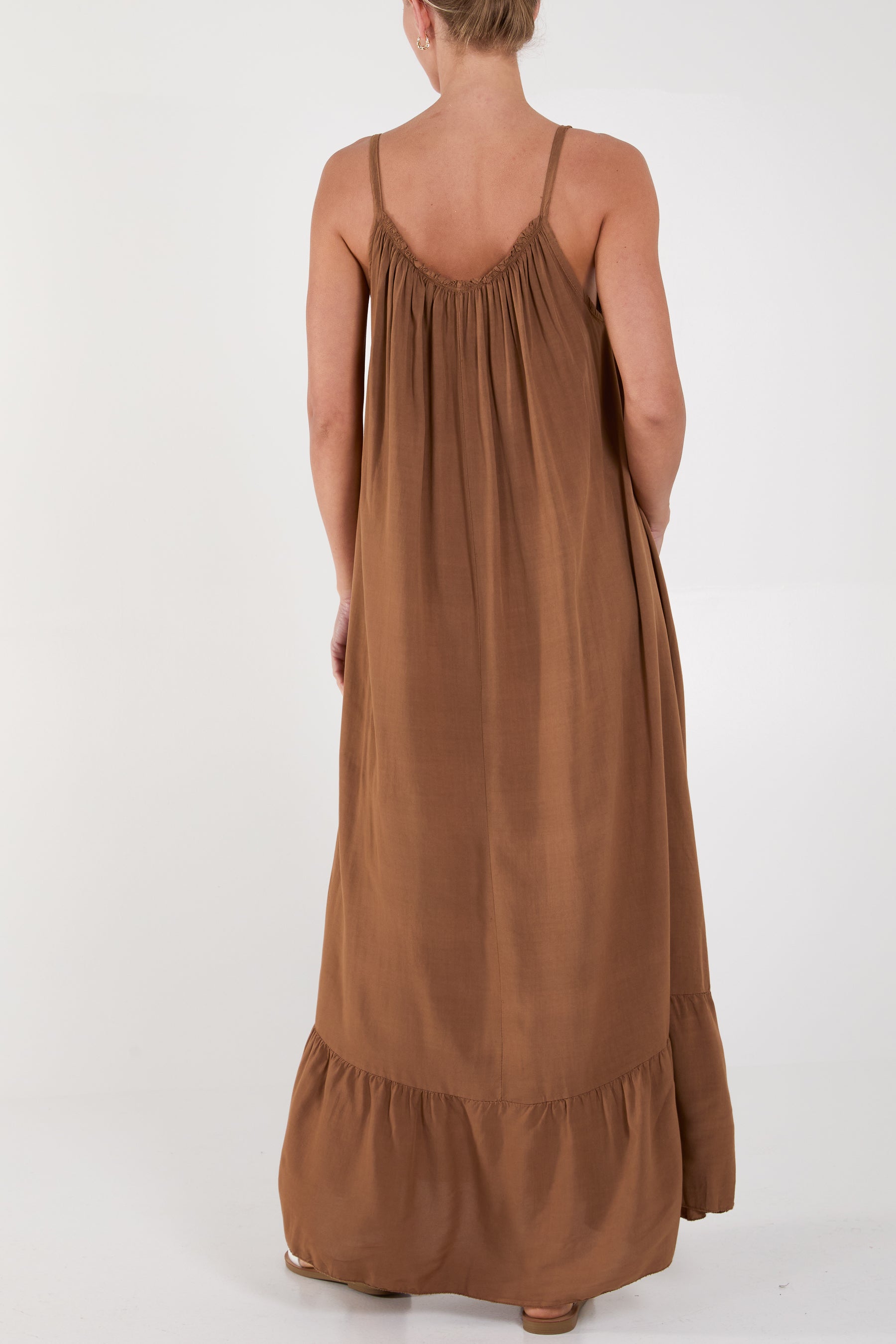 Cami Strap Relaxed Tiered Maxi Dress