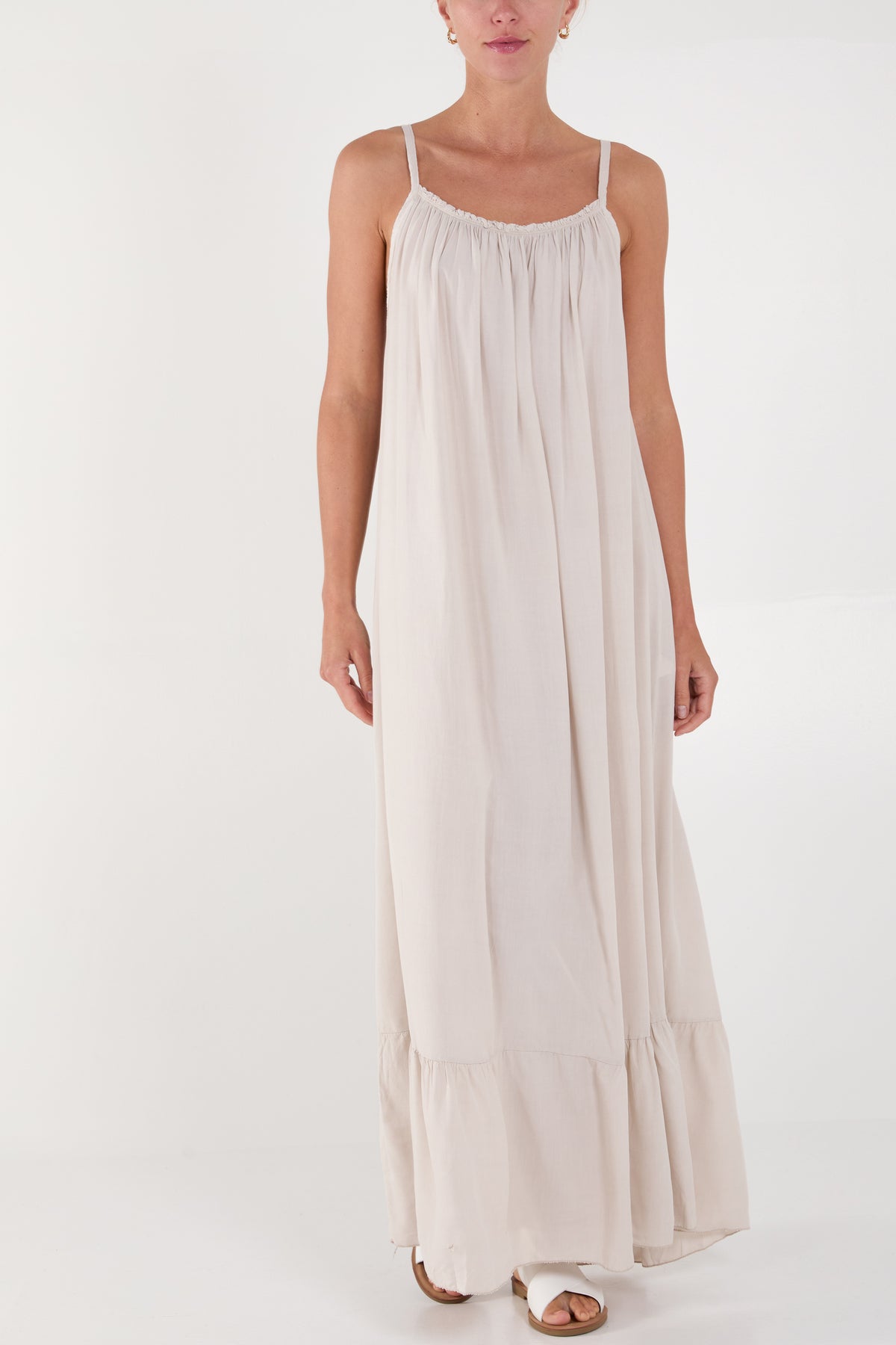 Cami Strap Relaxed Tiered Maxi Dress