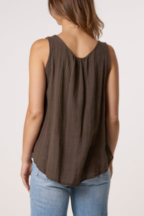 Double Layer Scoop Neck Necklace Vest