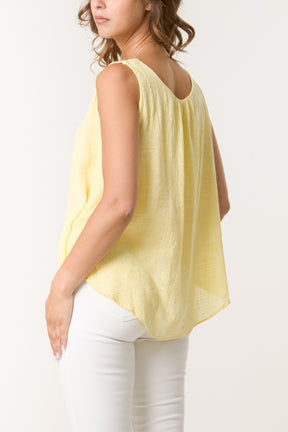 Double Layer Scoop Neck Necklace Vest
