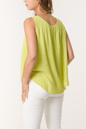 Double Layer Scoop Neck Necklace Vest