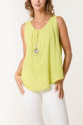 Double Layer Scoop Neck Necklace Vest