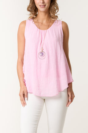 Double Layer Scoop Neck Necklace Vest