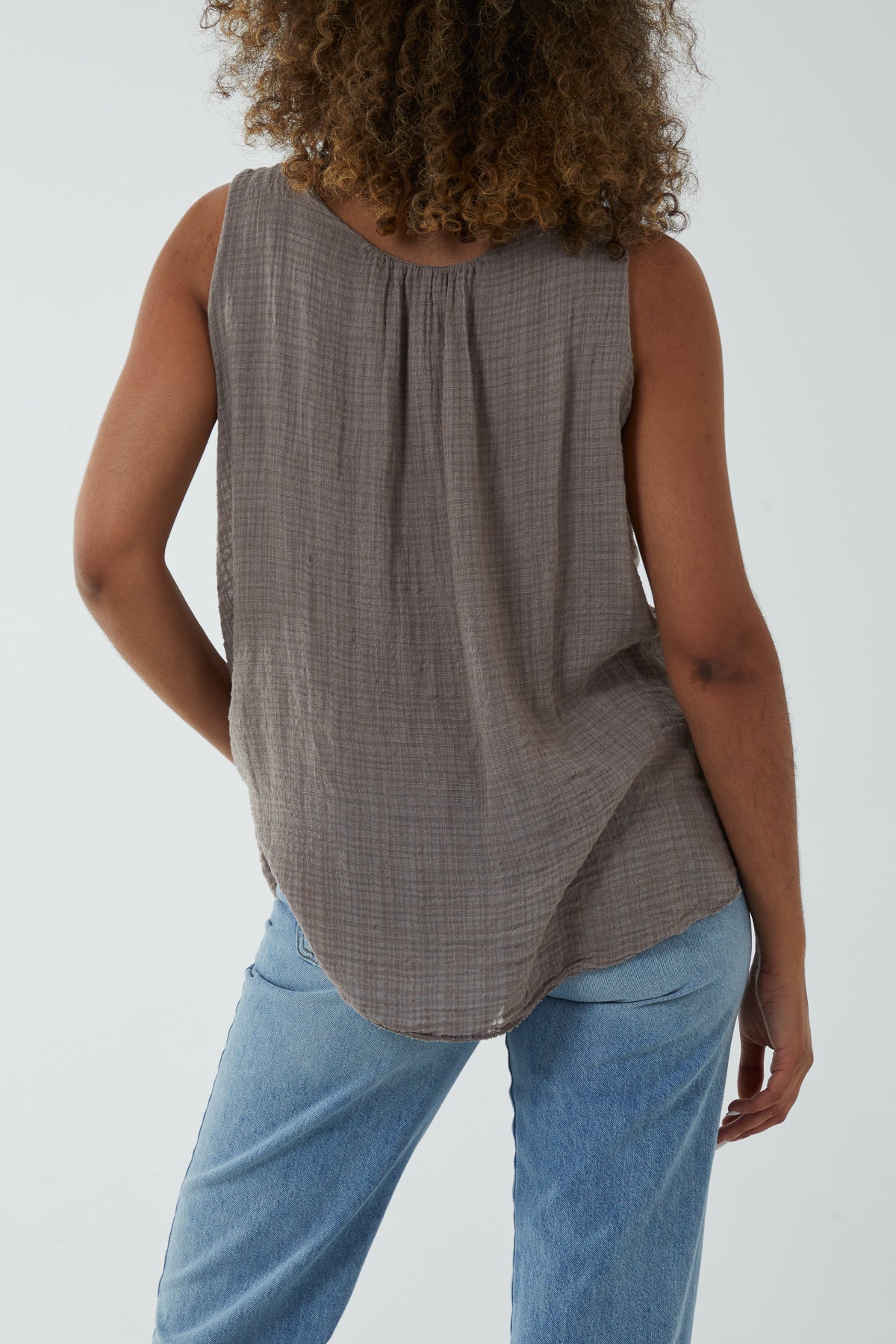Double Layer Scoop Neck Necklace Vest