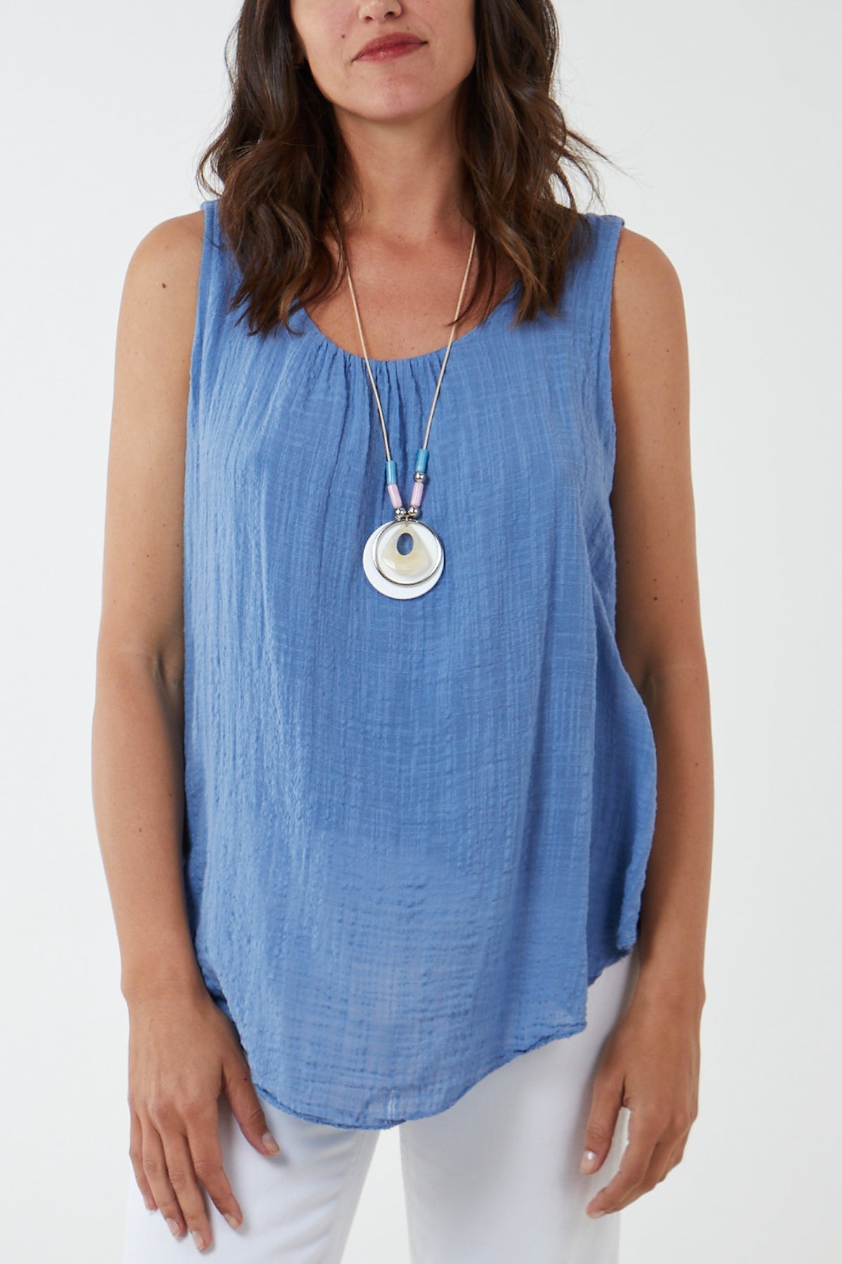 Double Layer Scoop Neck Necklace Vest