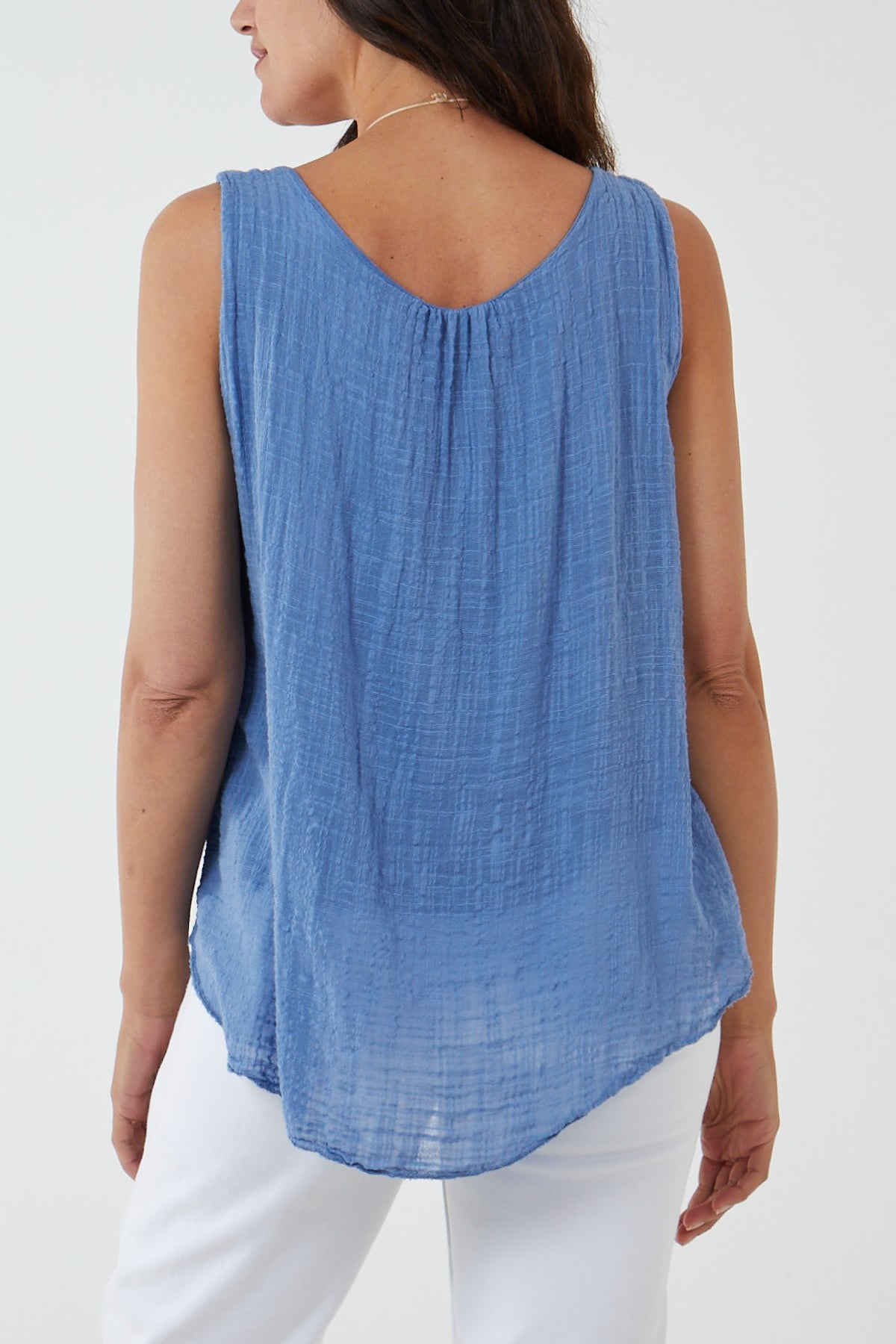 Double Layer Scoop Neck Necklace Vest