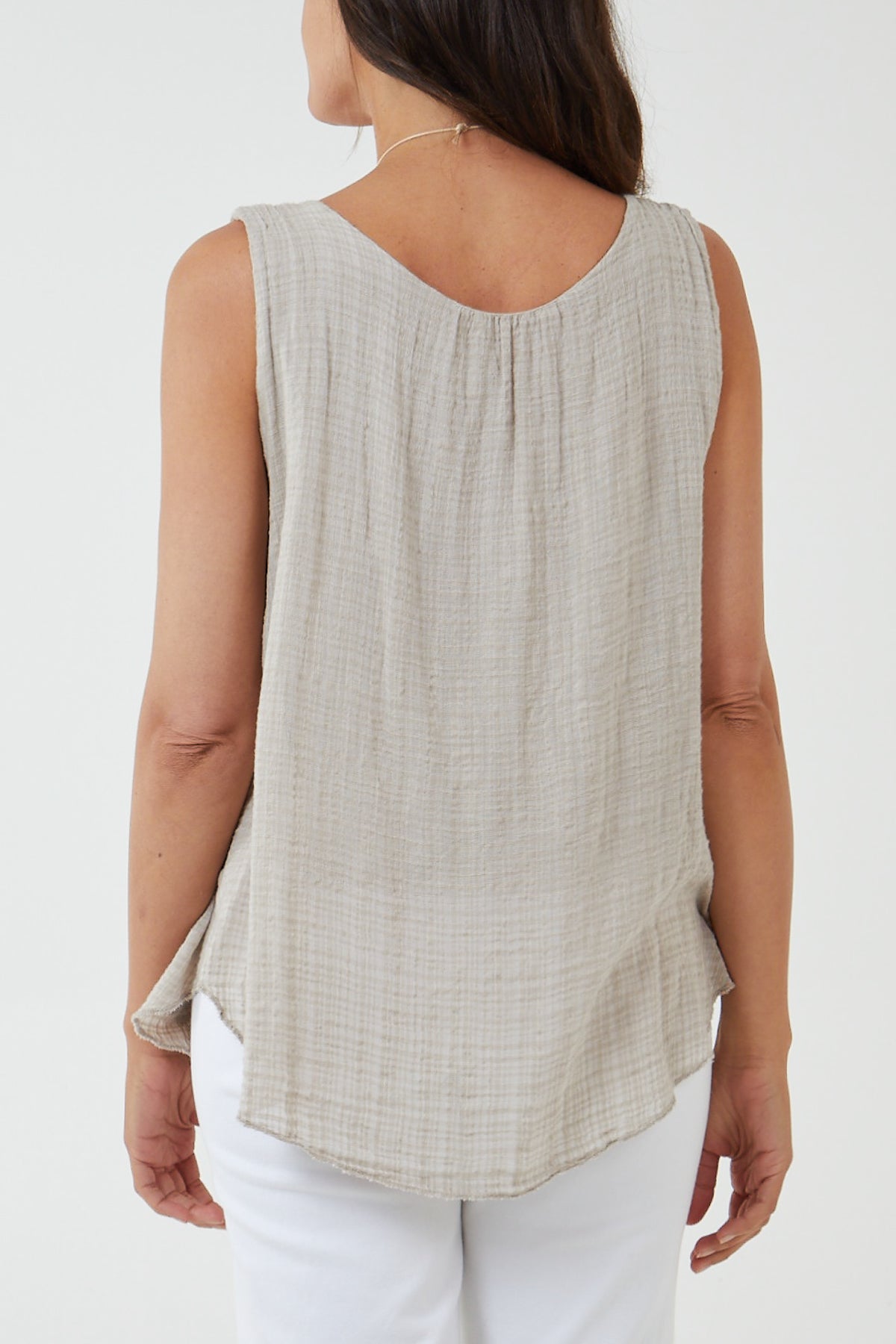 Double Layer Scoop Neck Necklace Vest
