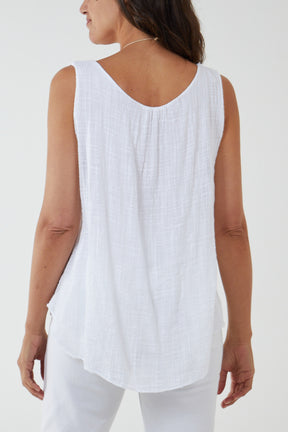 Double Layer Scoop Neck Necklace Vest