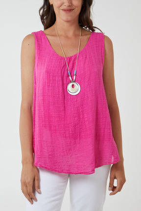 Double Layer Scoop Neck Necklace Vest