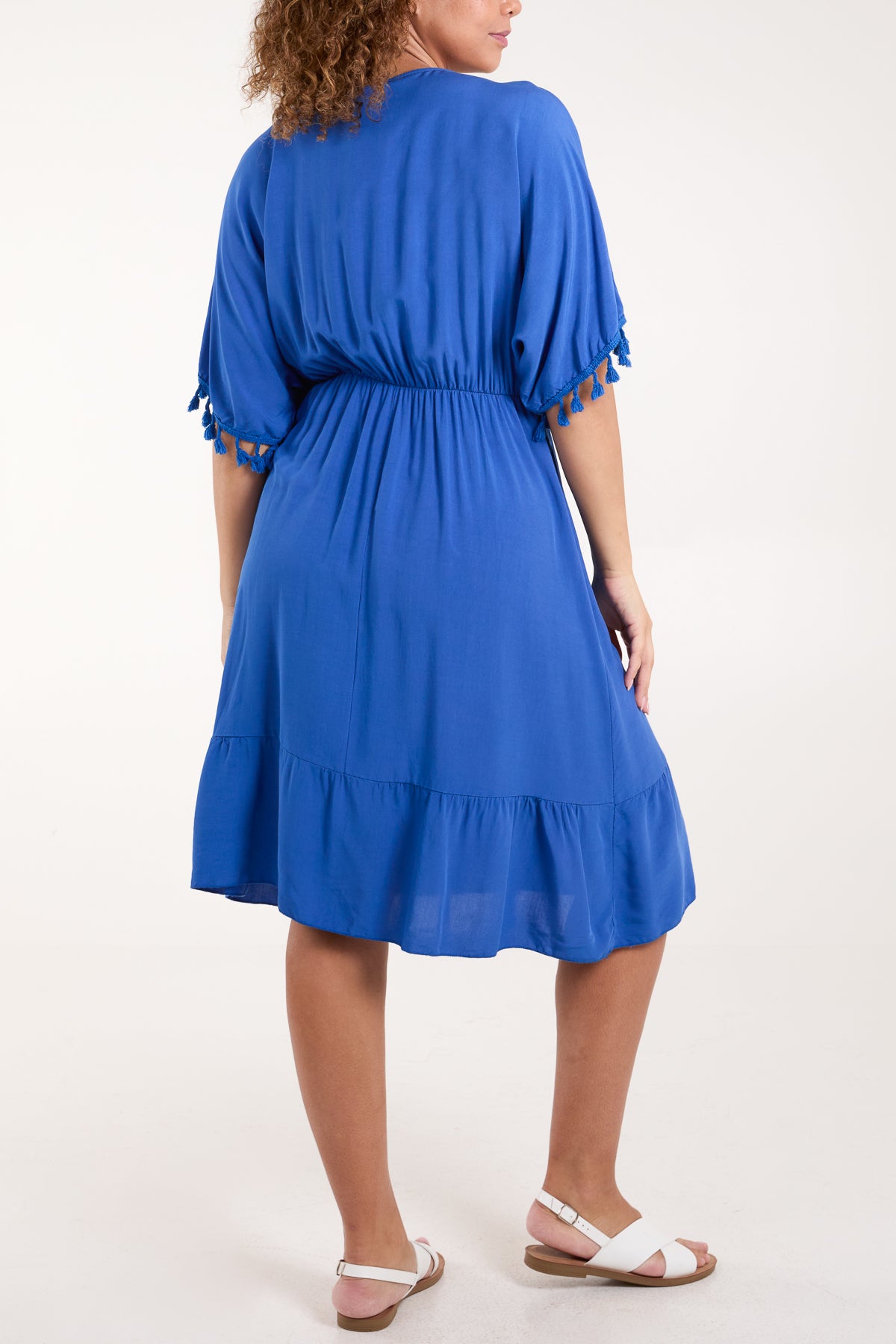 Tiered Elasticated Detail Tassel Trim Dress