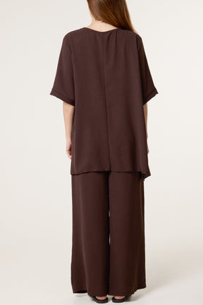 Oversized Necklace Top & Trouser Set
