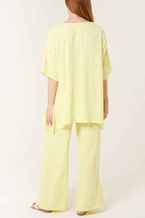 Oversized Necklace Top & Trouser Set