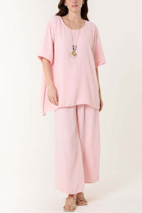Oversized Necklace Top & Trouser Set