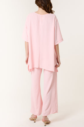 Oversized Necklace Top & Trouser Set